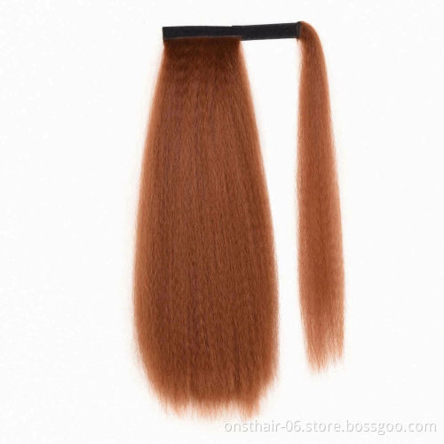MYZYR Long Straight P onytail Clip In Hair Tail False Hair With Hairpins Women 22Inch Synthetic P ony Tail Hair Extension